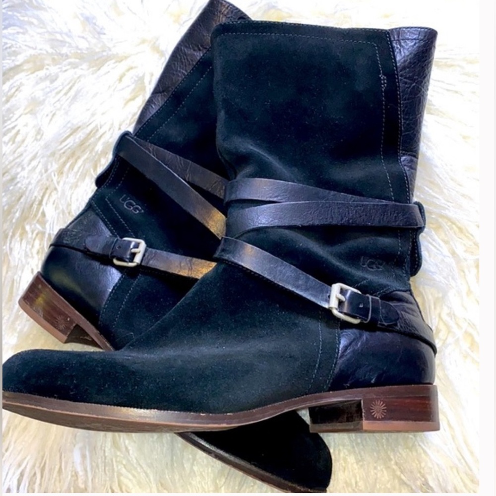 UGG Australia Black Suede/Leather Boots